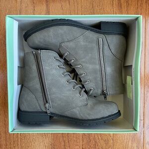 girl Mia Charcoal Zip-up Boots